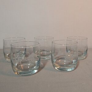 Set Of 5 Clear Kahlua Glasses Liquor Drink Glasses Kahlua Logo
